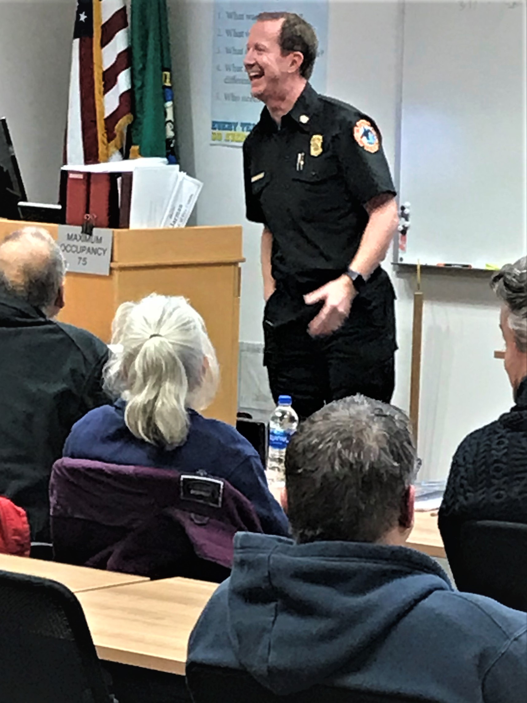 Chief Collin's addressing first responders Chief Collin's addressing first responders